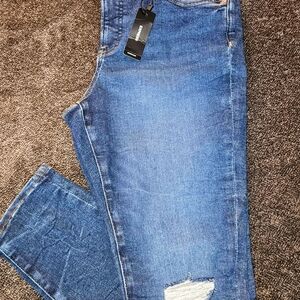 Express Blue Distressed Jeans "12R, Mid Rise, Skinny"